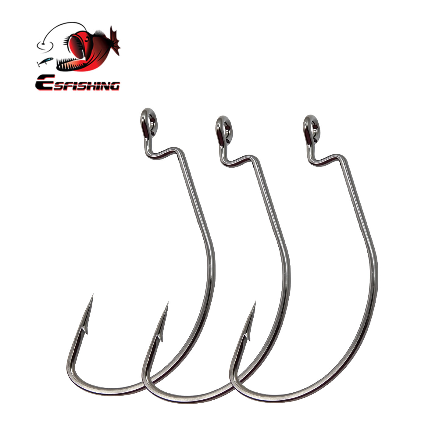 Fishing Lure Crankbait - ESFISHING Offset Hook Carbon Steel Fishing