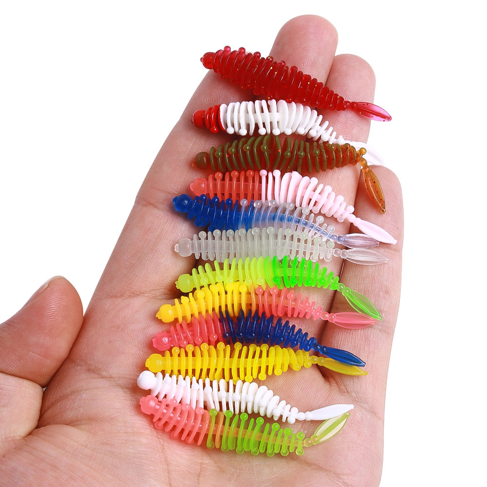 Fishing Lure Spinnerbait - 20pcs 6cm 1.1g Ribbed Soft Bait