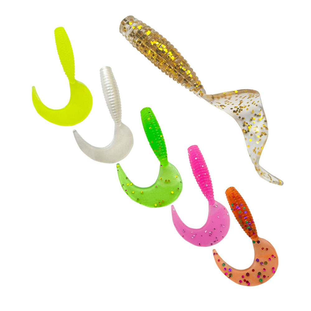 50Pcs Curved Tail Soft Lure 3. - огляд і ціна Fishing Lure Swimbait