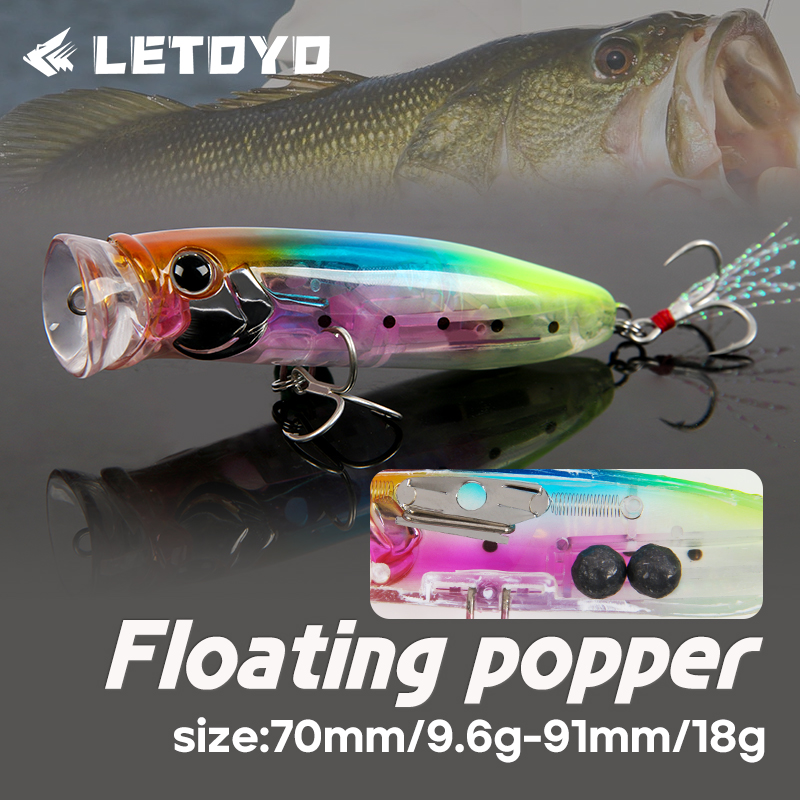 LETOYO 9.6g/18g Floating Poppe - огляд і ціна Fishing Lure Popper