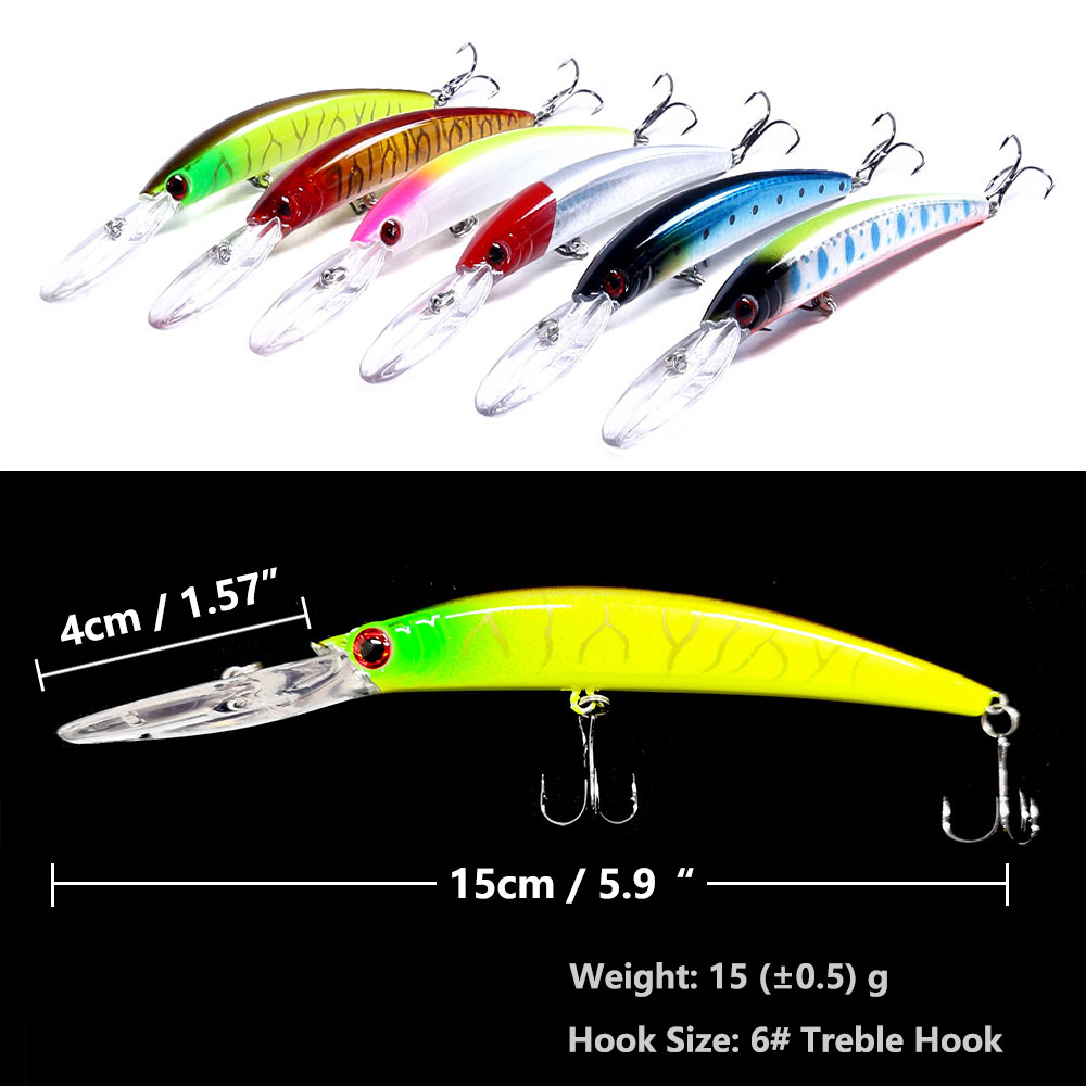 1PCS 15cm 15g  Deep Diving Jer - огляд і ціна Fishing Lure Crankbait