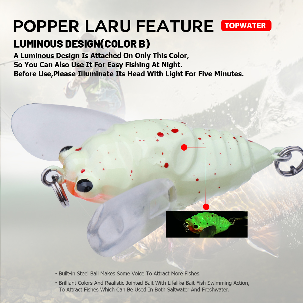 Agoie 6.5g 5cm Topwater Popper - огляд і ціна Fishing Lure Popper