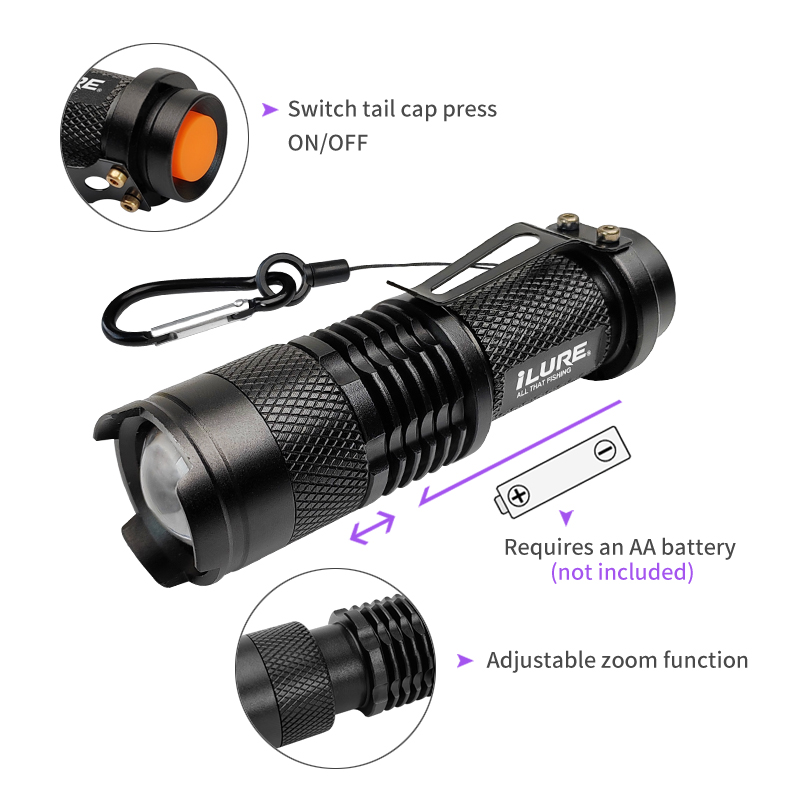 Mini UV Flashlight 395nm Ultra - огляд і ціна Fishing Lure Kit